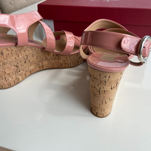 Salvatore Ferragamo Women Persy Wedges Sandal 9C - Picture 5 of 7